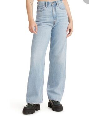Levi's High Loose Cropped Cotton/Hemp Light Blue Wash Jeans 29